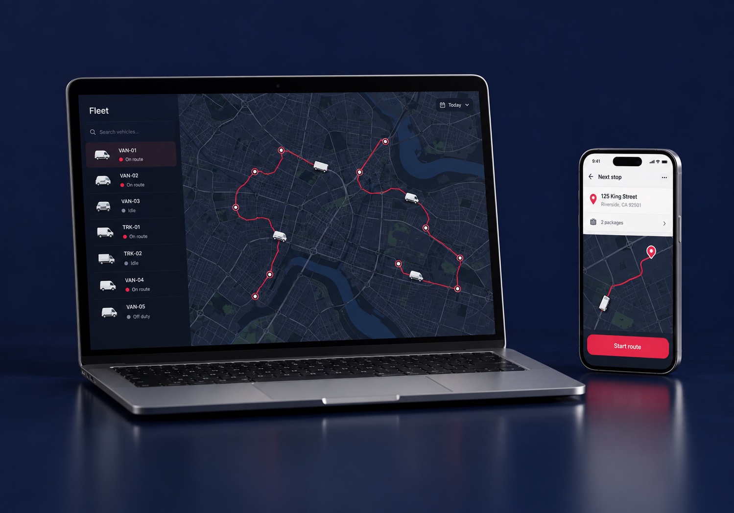 Logistics & Mobility — web dashboard and mobile app